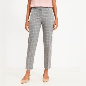 LOFT Women's Gray Checkered Skinny Pants